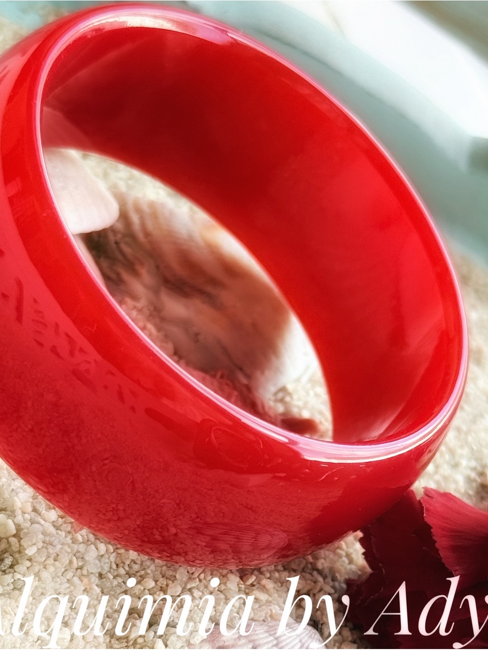 Fall essentials Glossy Red Resin Bangle Bracelet